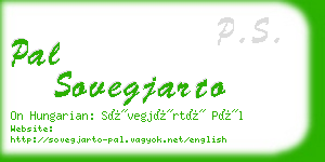 pal sovegjarto business card